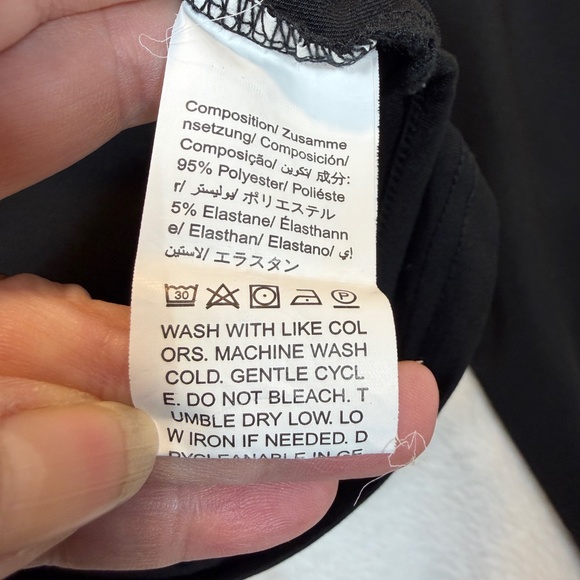 Shein Cropped Top Womens Size Large Black Cut out 90s Long Sleeve Goth Grunge - Picture 4 of 9